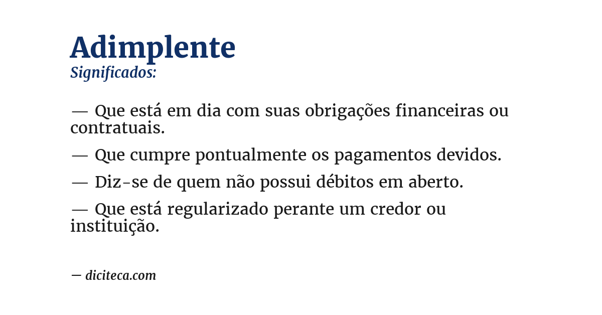 Significado de adimplente