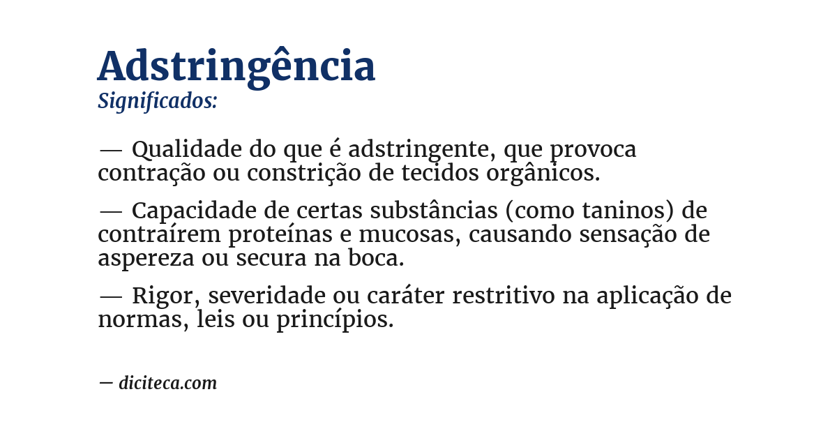 Significado de adstringência