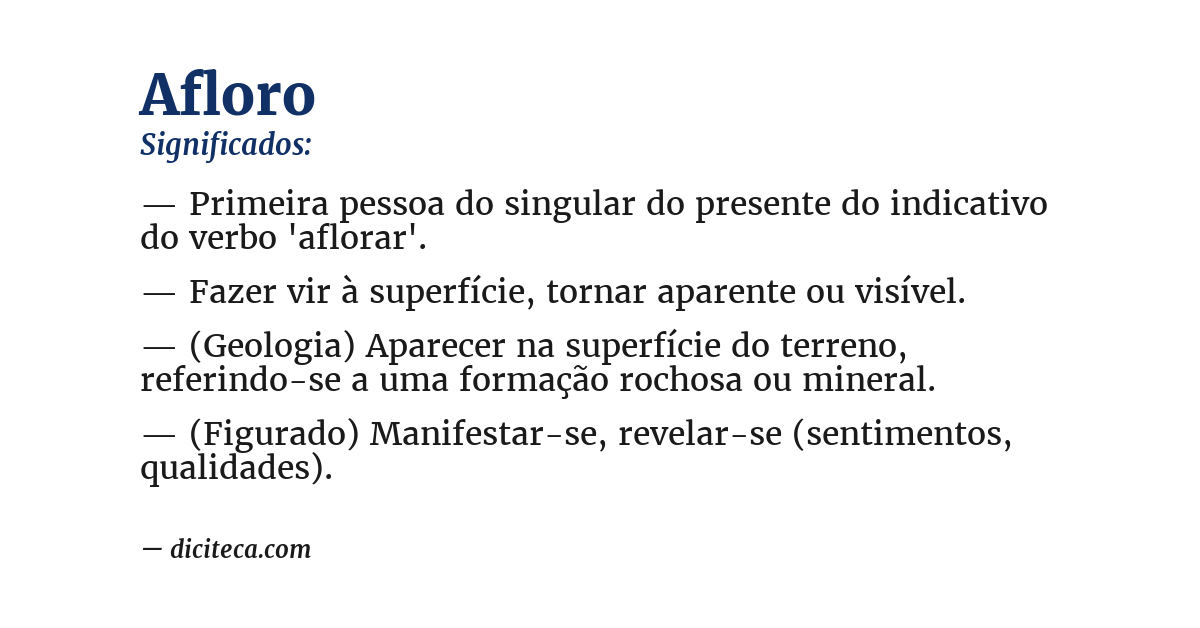 Significado de afloro
