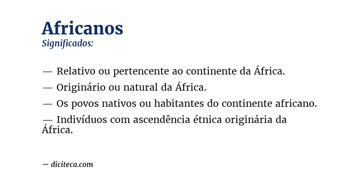 Significado de africanos