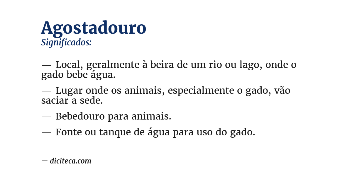 Significado de agostadouro