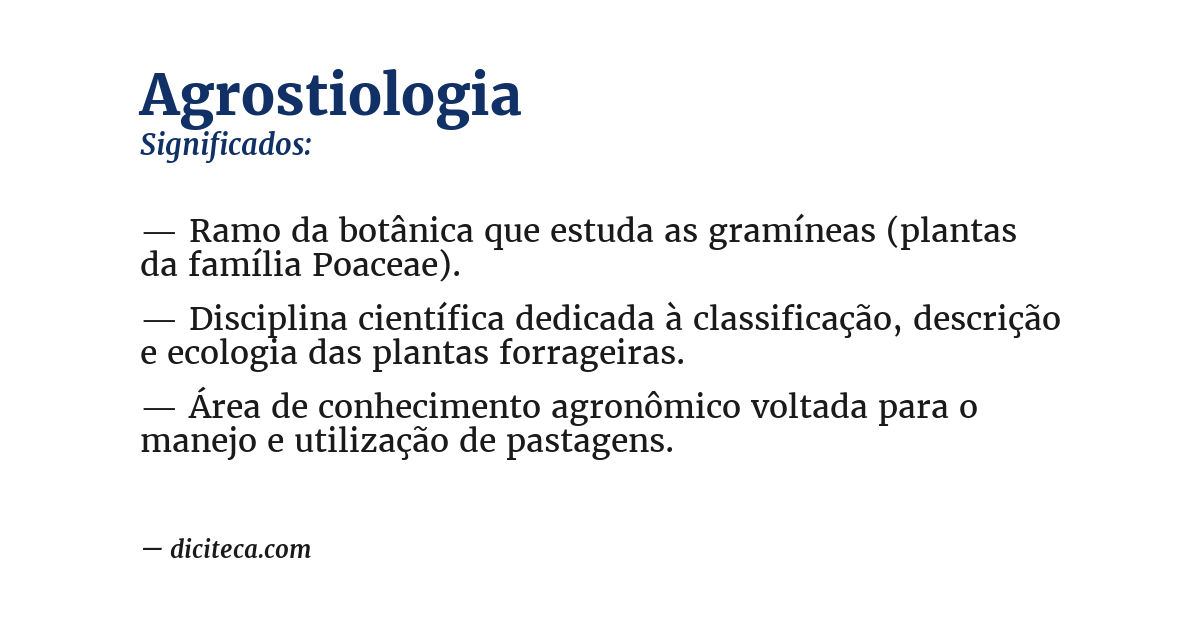Significado de agrostiologia