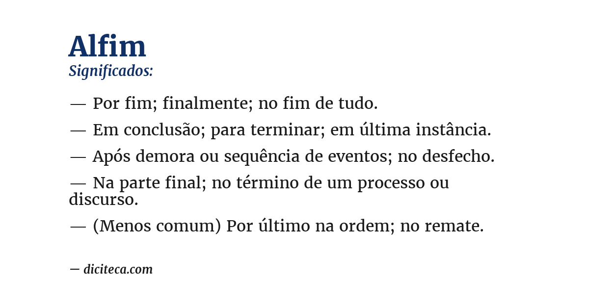 Significado de alfim