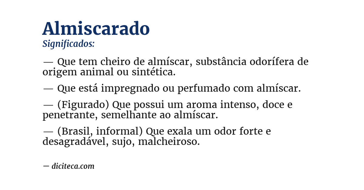 Significado de almiscarado