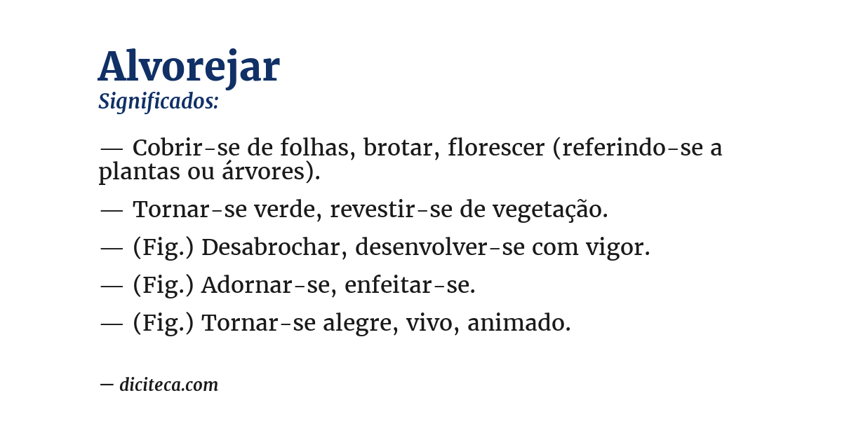 Significado de alvorejar
