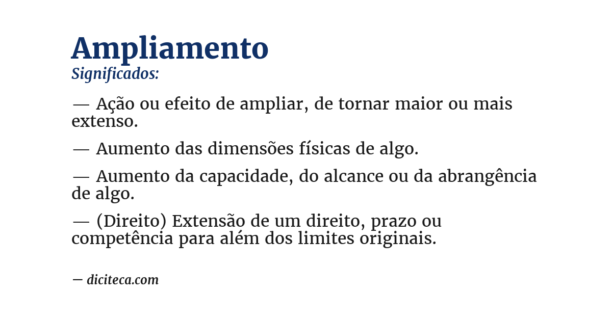 Significado de ampliamento