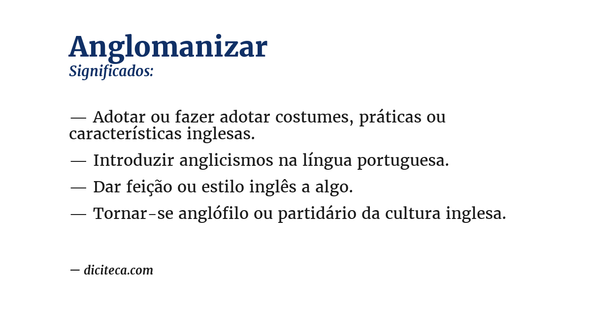 Significado de anglomanizar