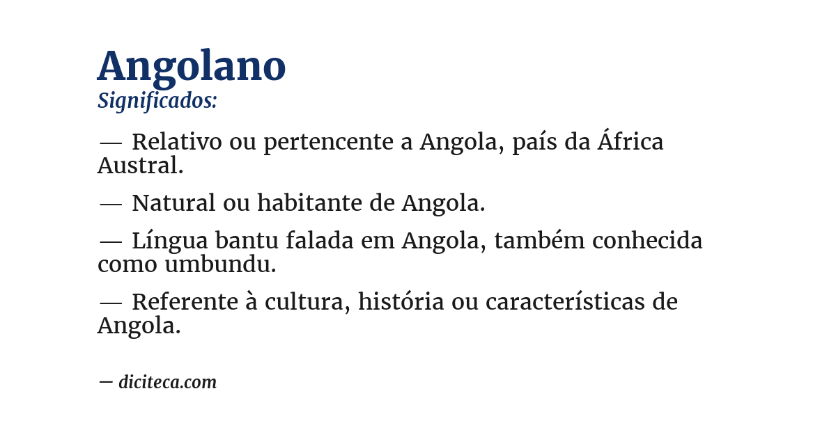 Significado de angolano