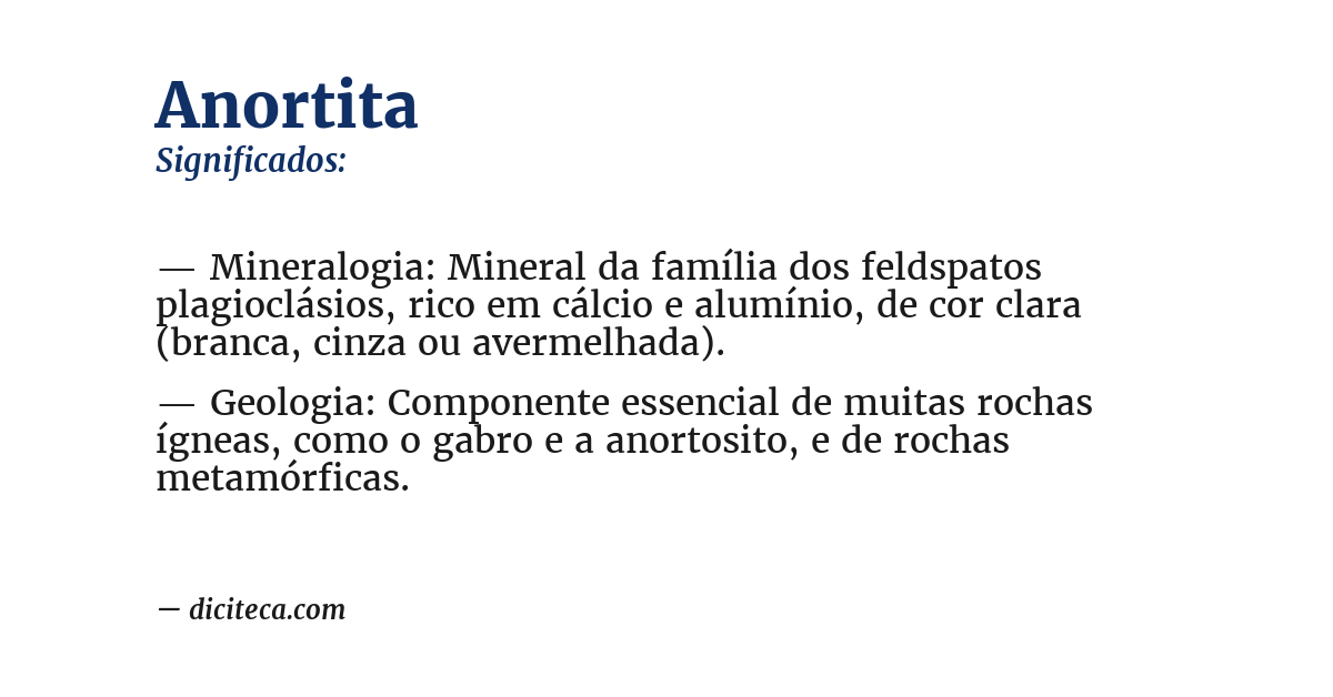 Significado de anortita