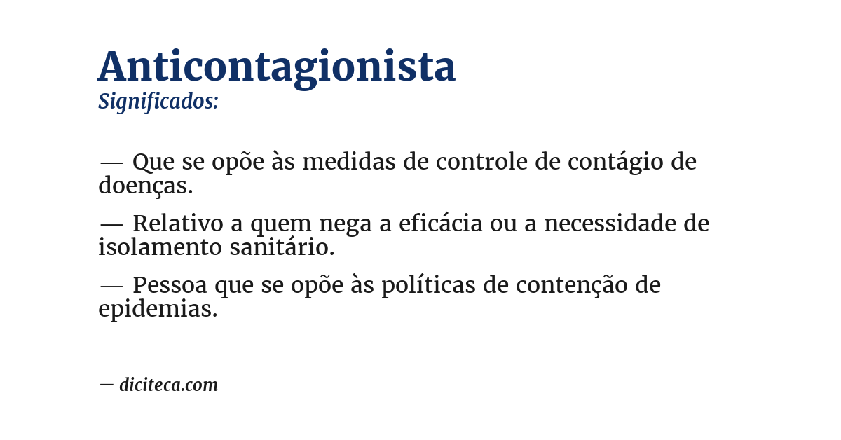 Significado de anticontagionista