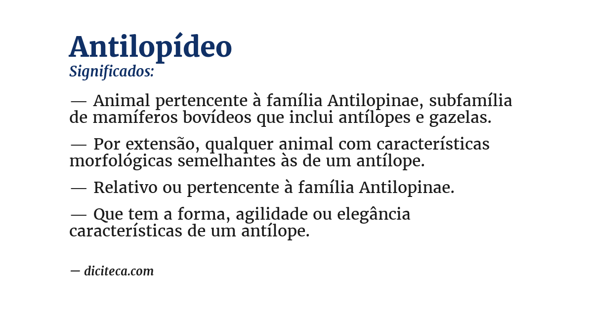 Significado de antilopídeo