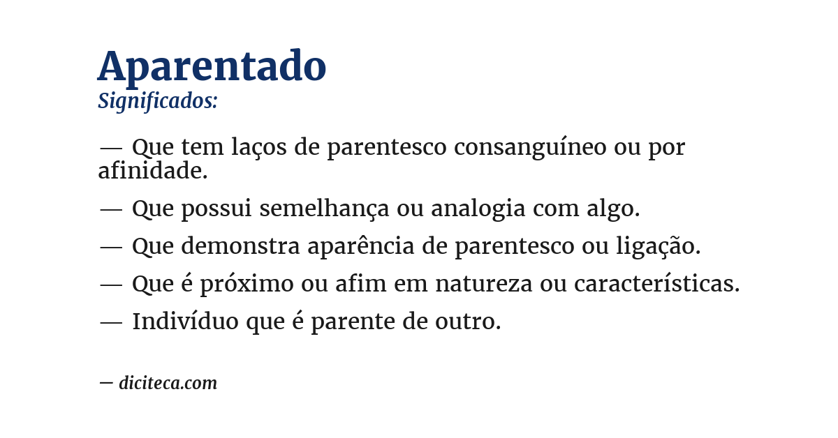 Significado de aparentado