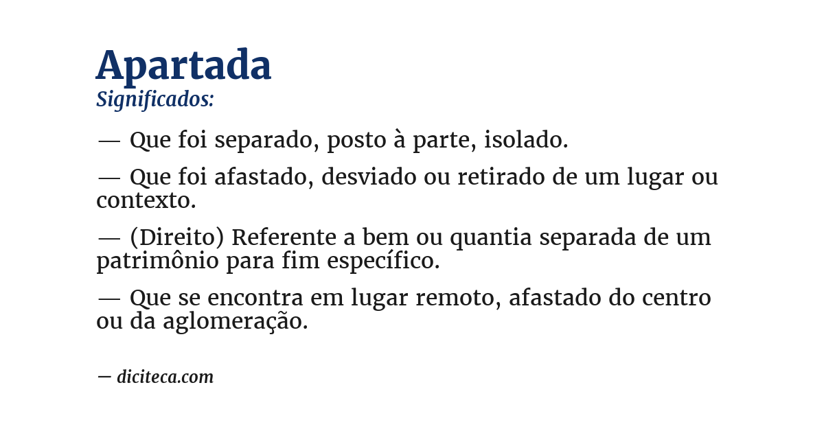 Significado de apartada