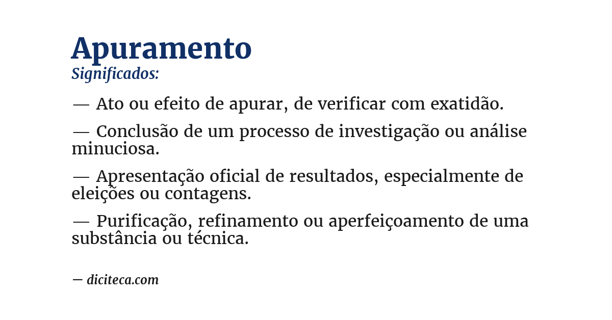 Significado de apuramento