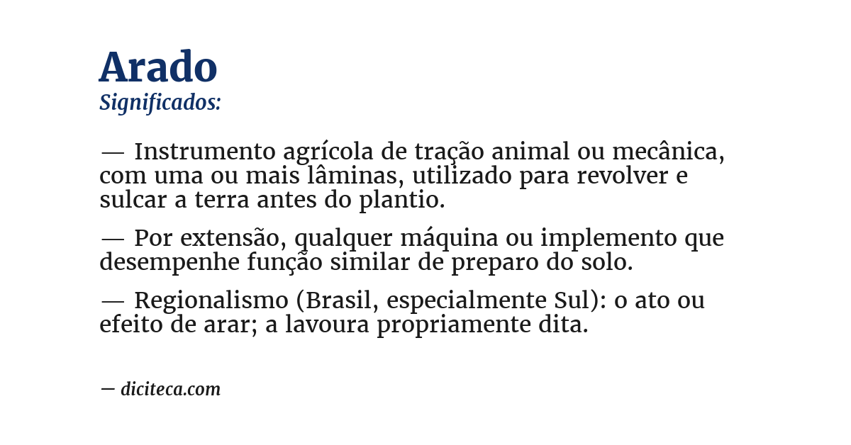 Significado de arado