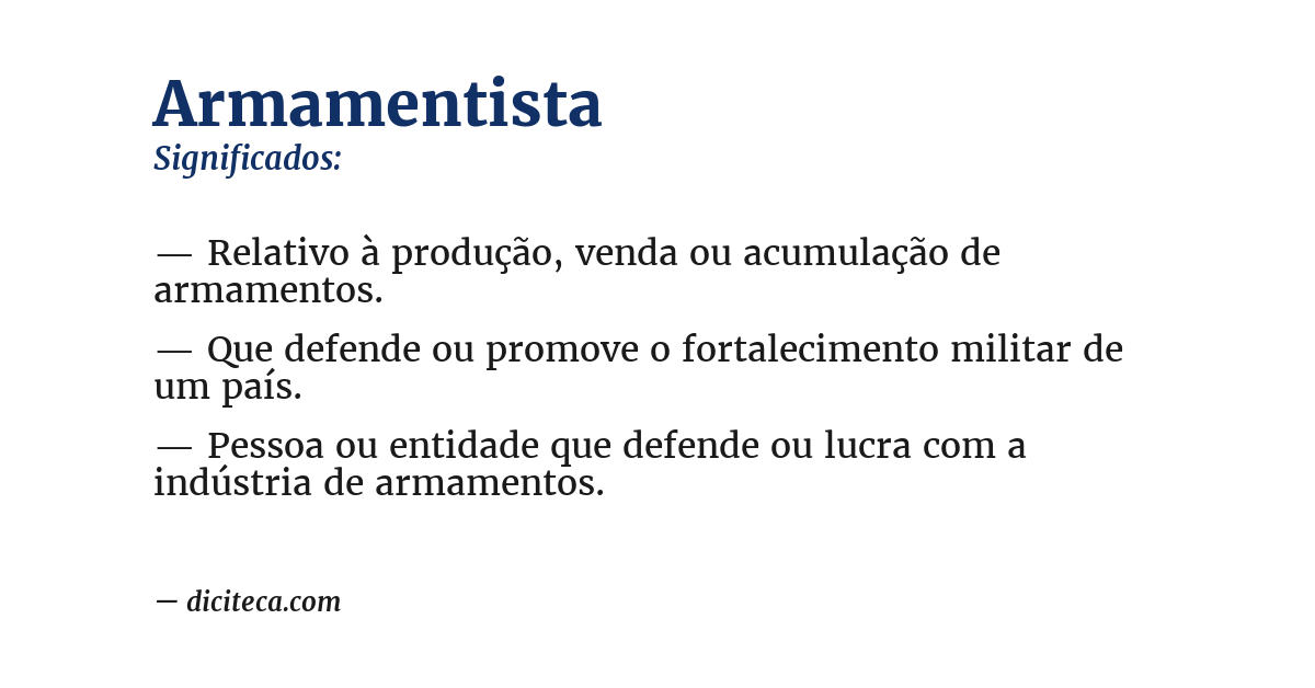 Significado de armamentista