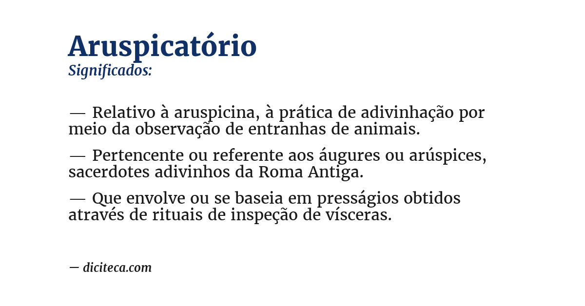 Significado de aruspicatório