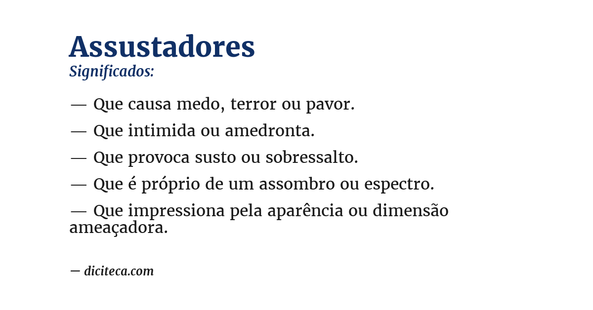 Significado de assustadores