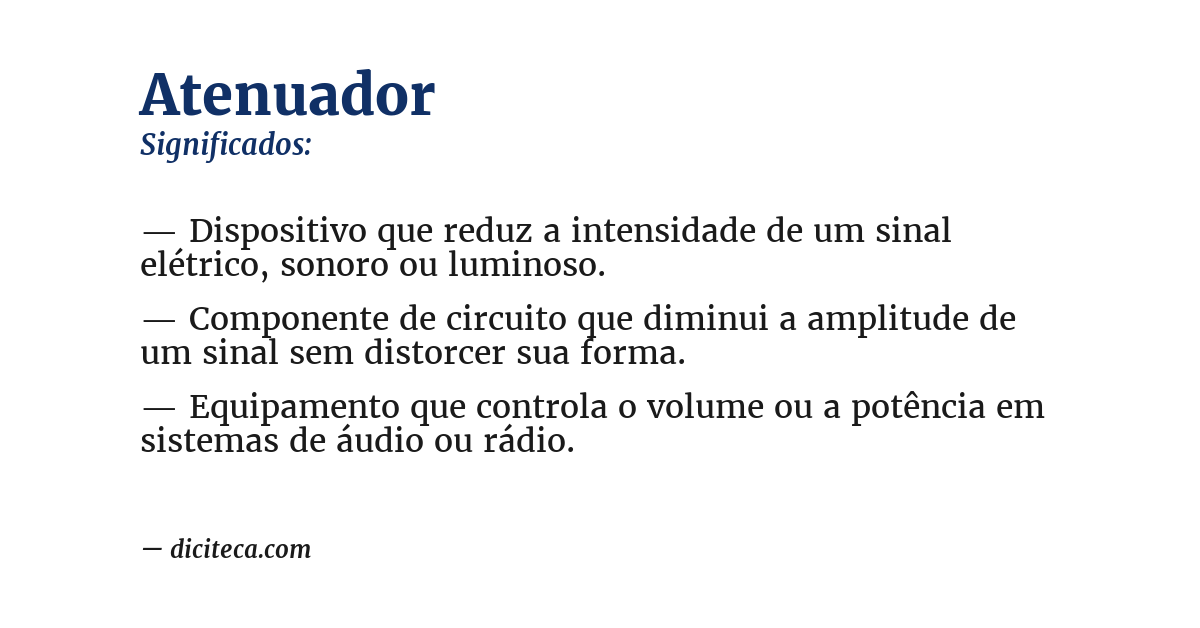 Significado de atenuador