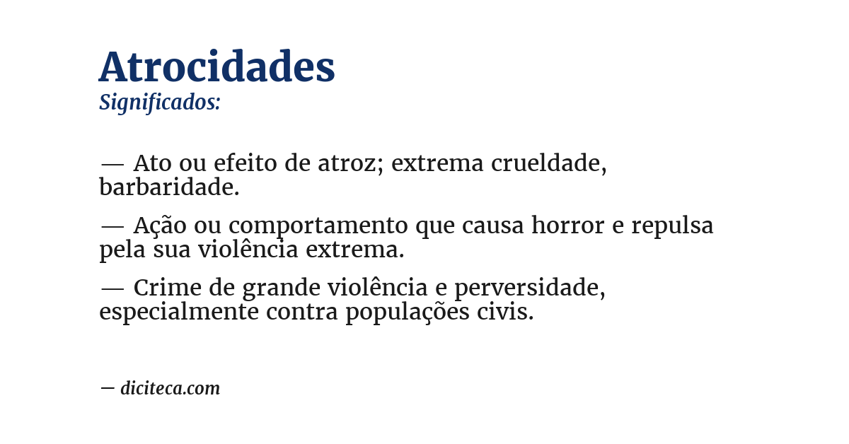 Significado de atrocidades