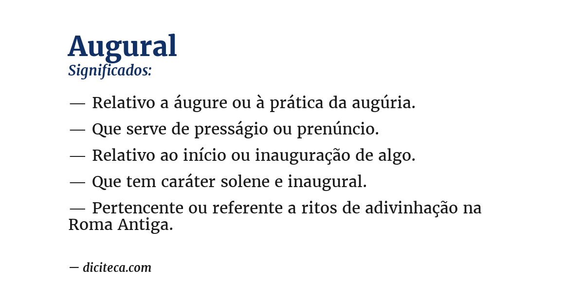 Significado de augural