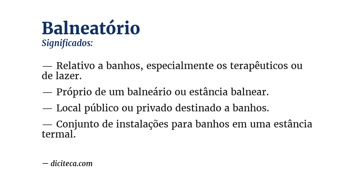 Significado de balneatório