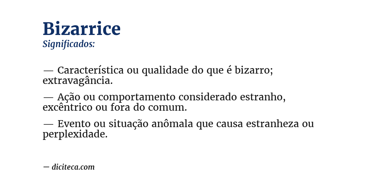 Significado de bizarrice