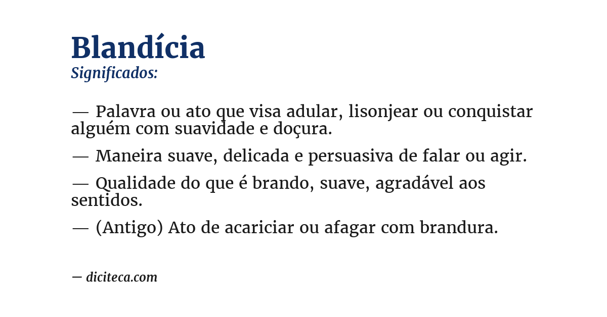 Significado de blandícia