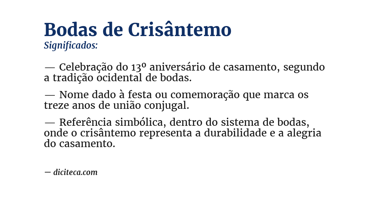 Significado de bodas de crisântemo