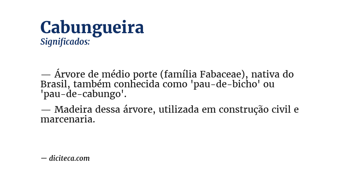 Significado de cabungueira