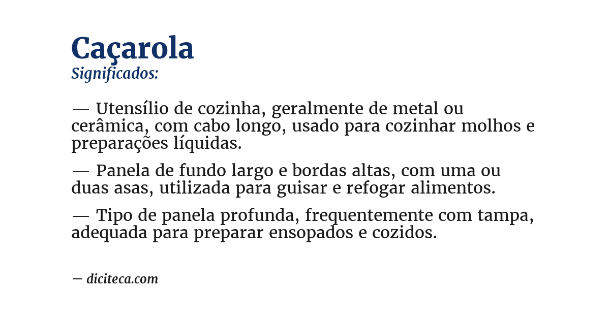 Significado de caçarola