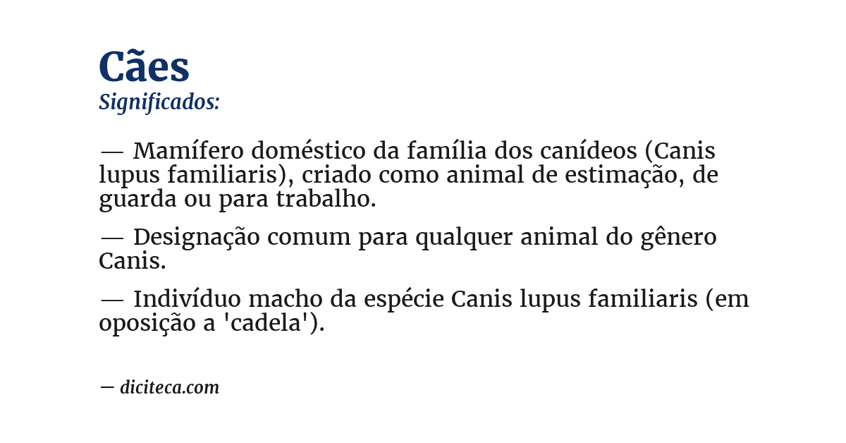 Significado de cães