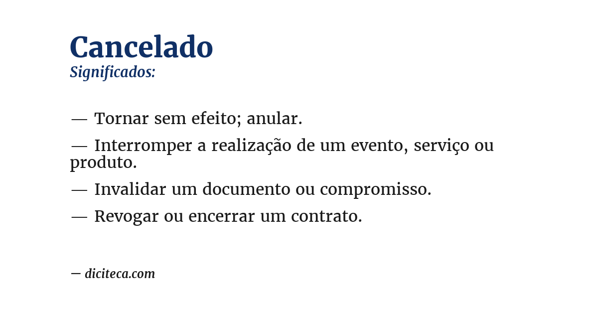 Significado de cancelado