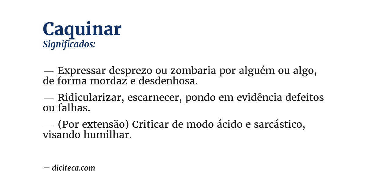 Significado de caquinar