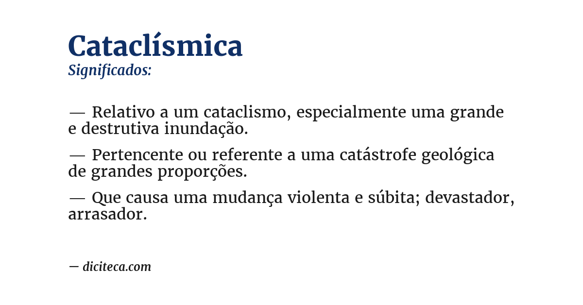 Significado de cataclísmica