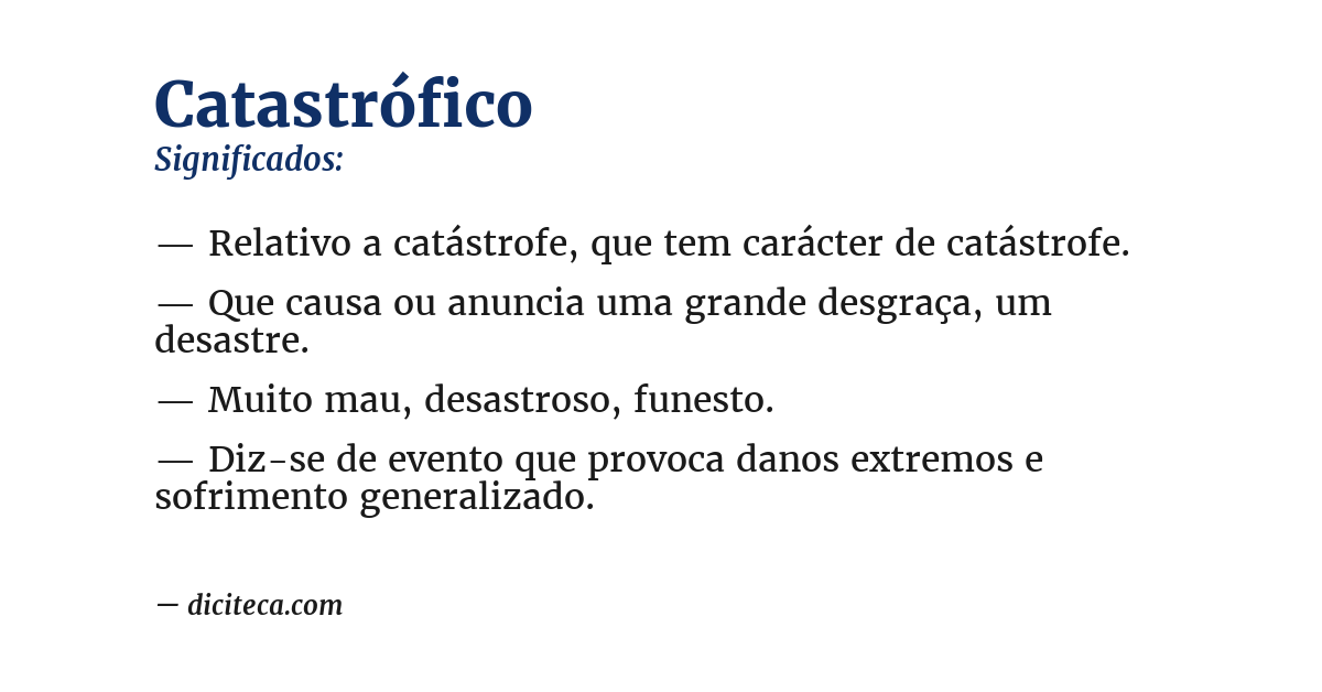 Significado de catastrófico