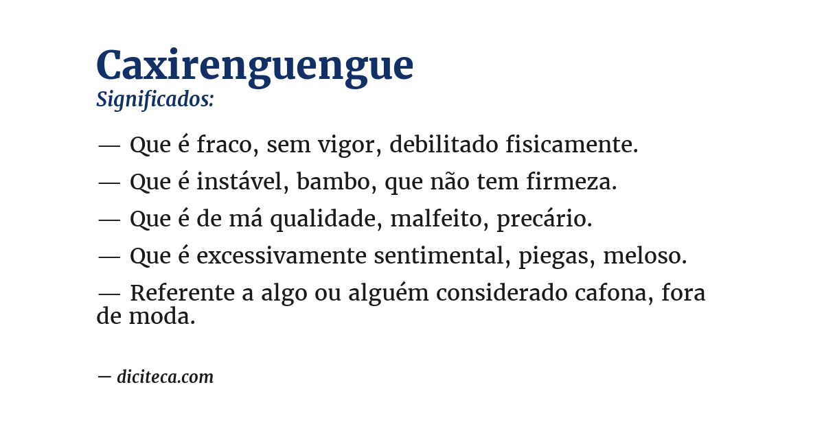 Significado de caxirenguengue