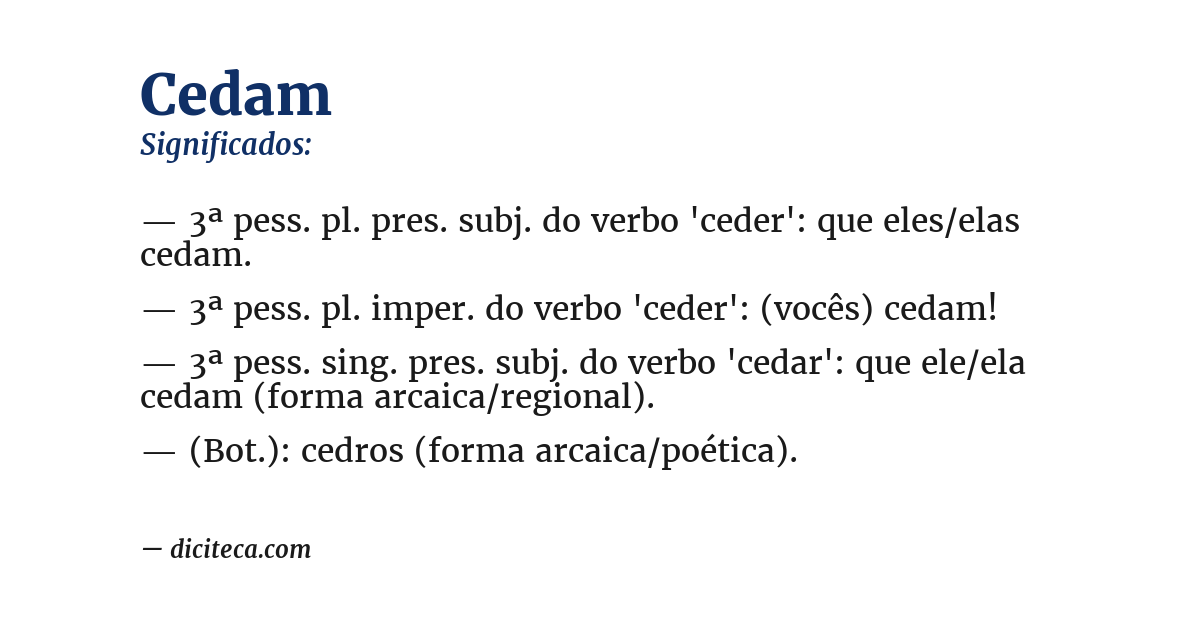 Significado de cedam