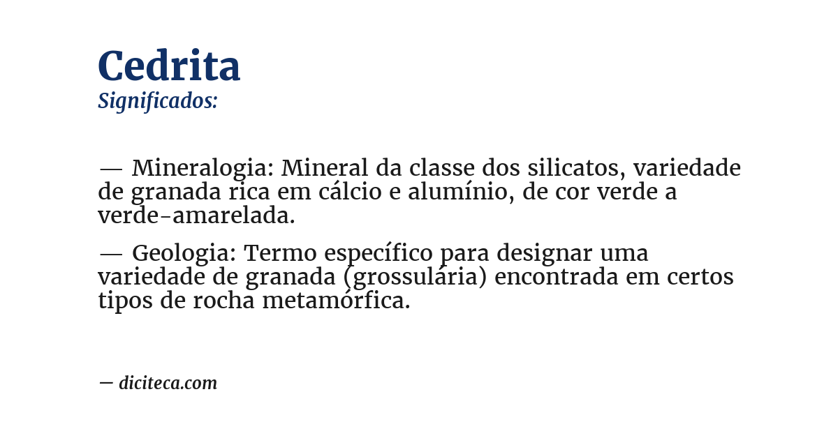 Significado de cedrita
