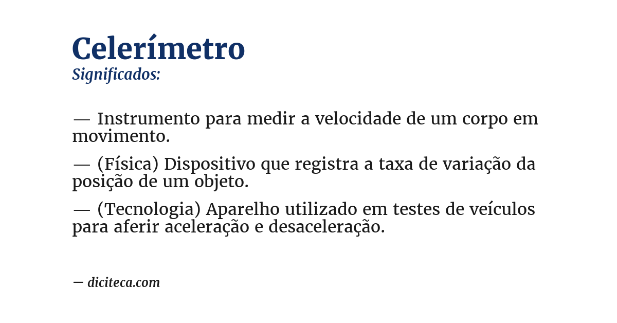 Significado de celerímetro