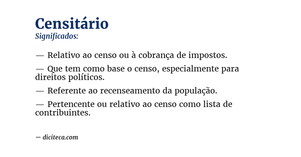 Significado de censitário
