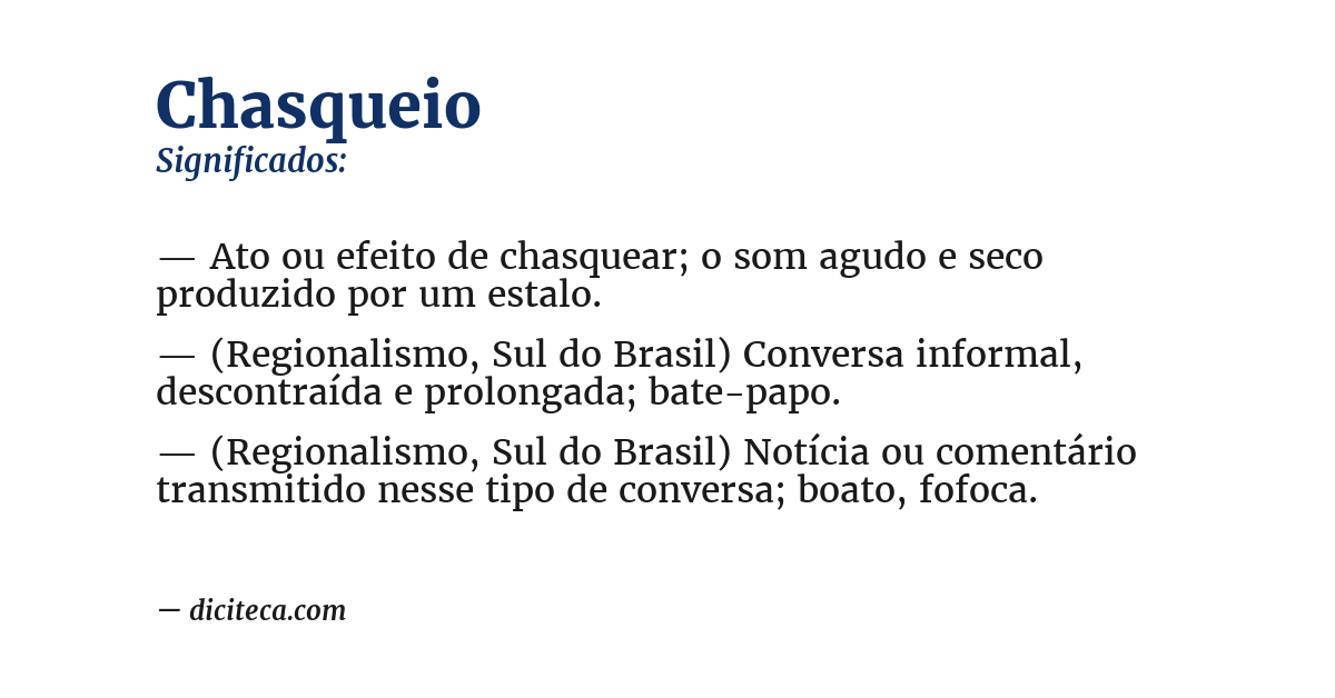 Significado de chasqueio