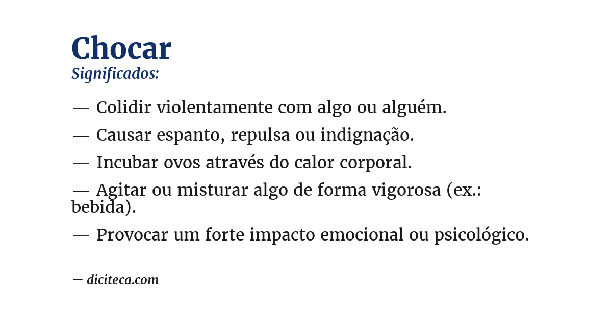 Significado de chocar