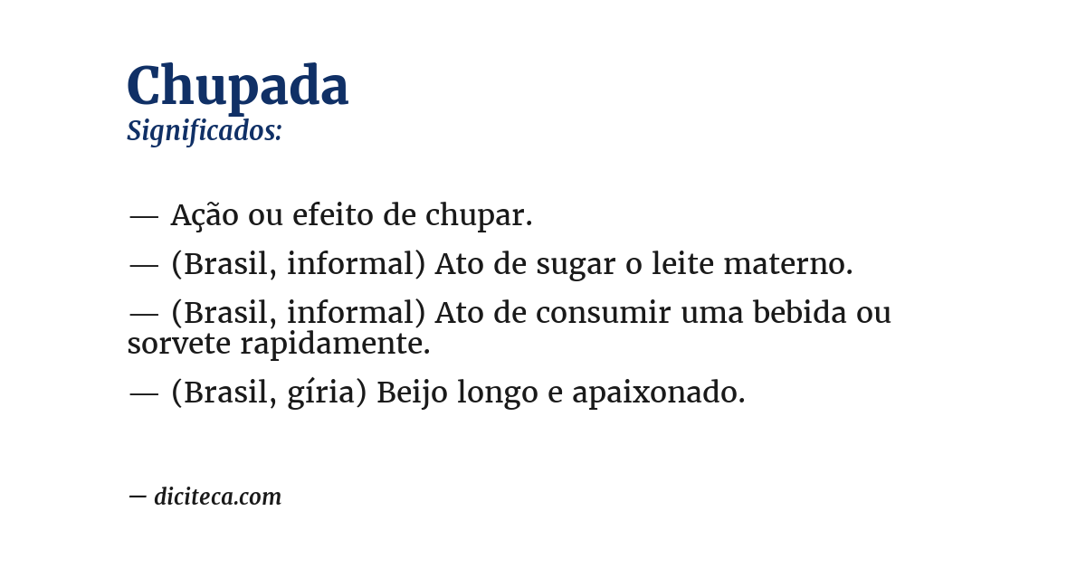 Significado de chupada