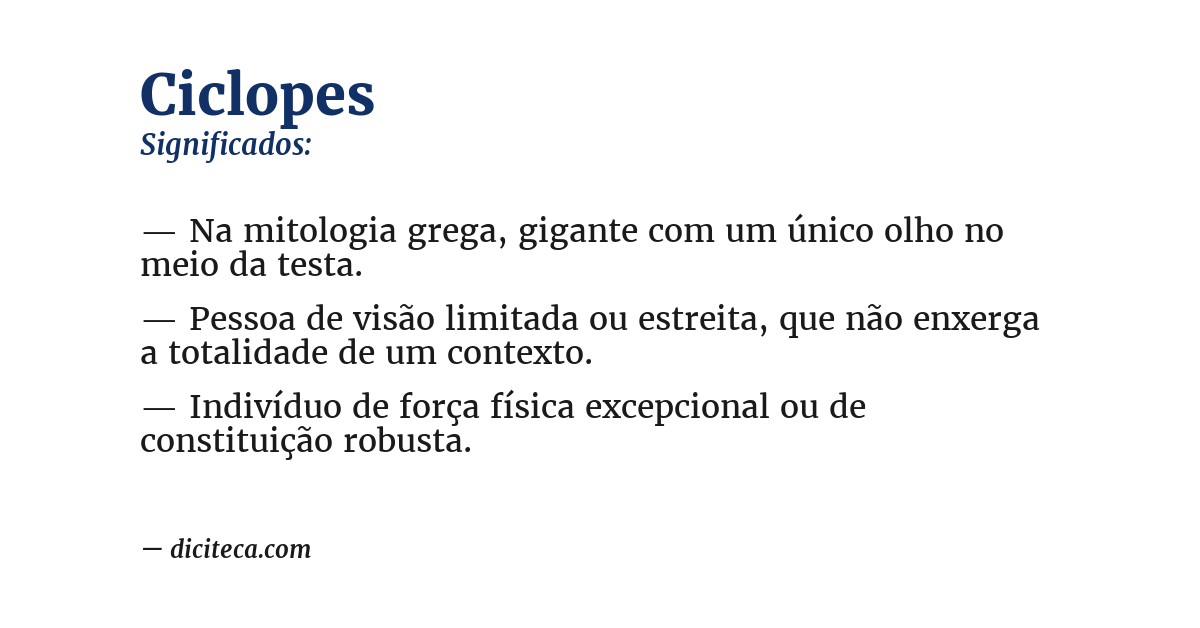 Significado de ciclopes