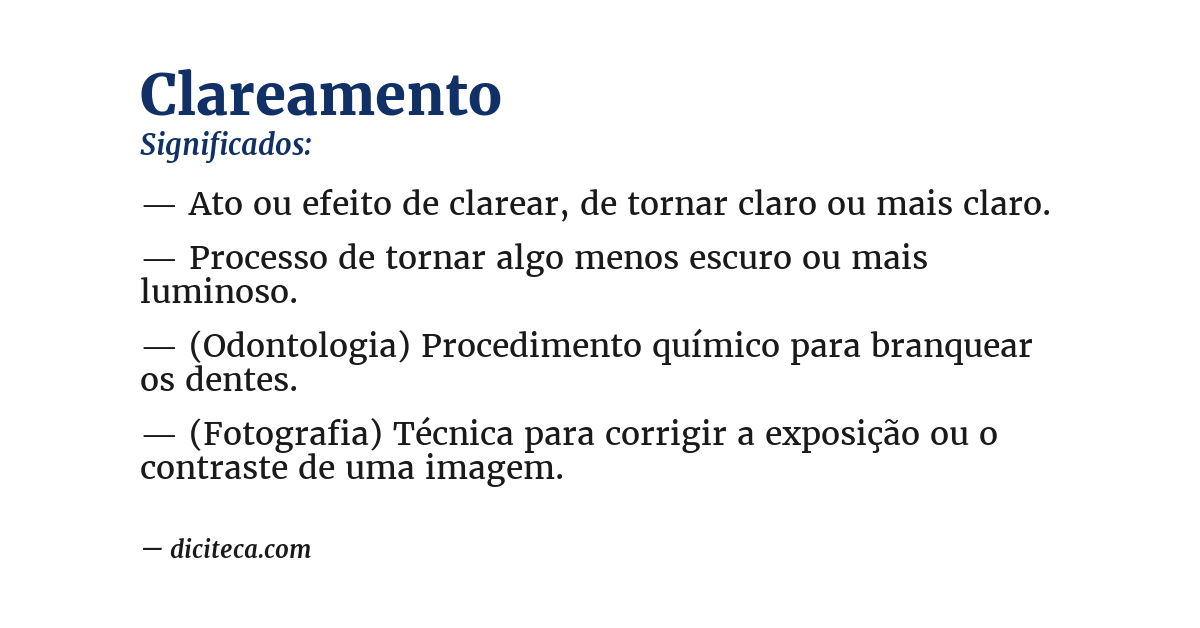 Significado de clareamento