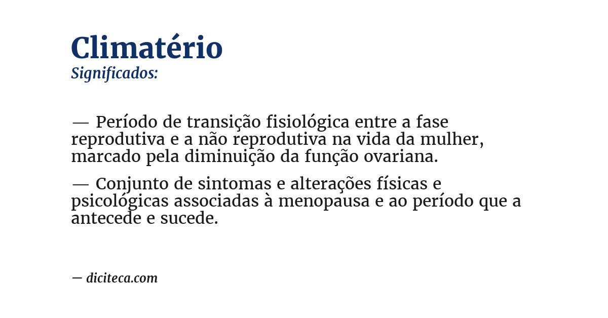 Significado de climatério