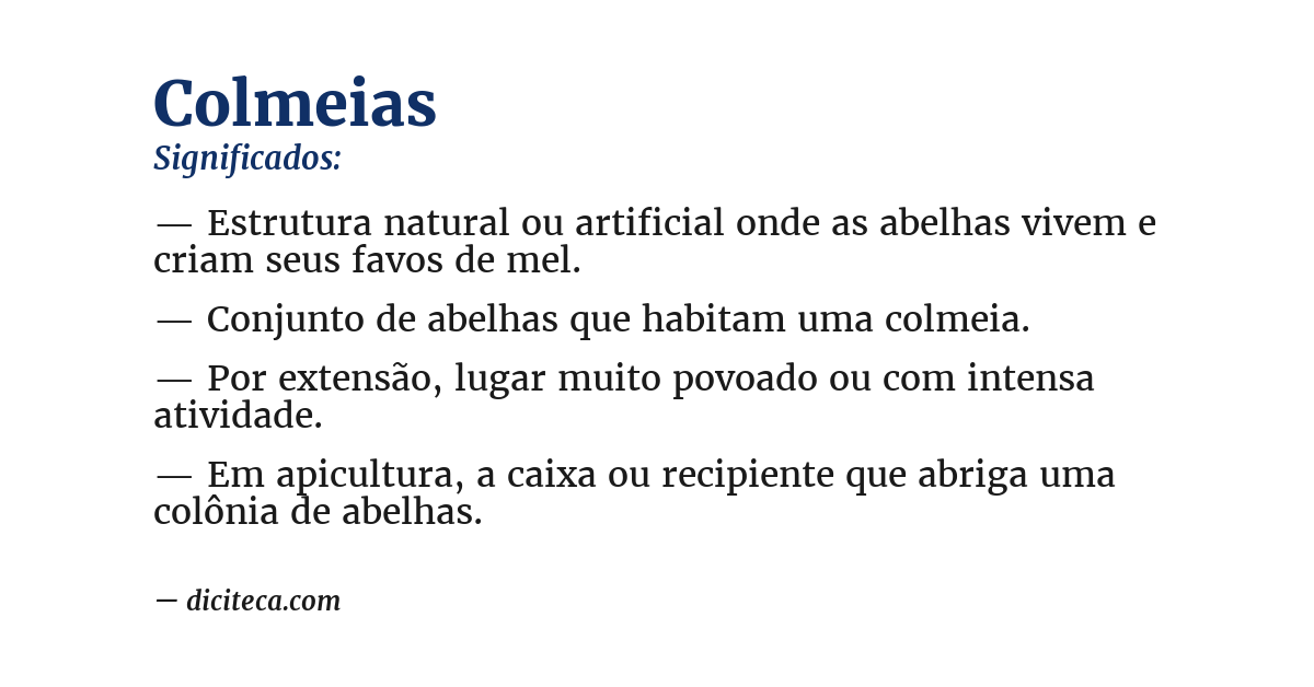Significado de colmeias