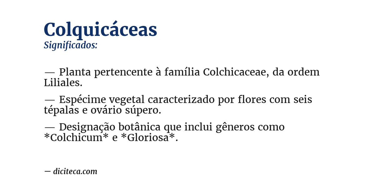 Significado de colquicáceas