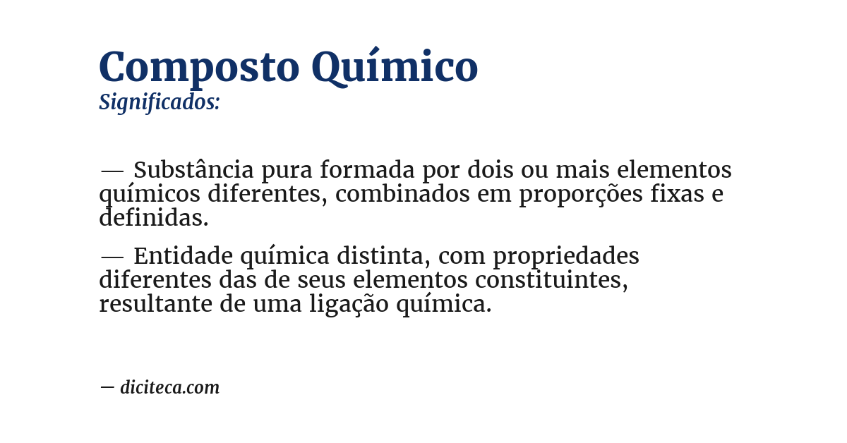 Significado de composto químico